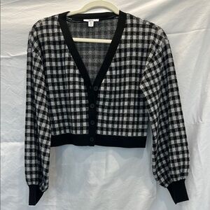 Black and White Checkered Women's Sweater